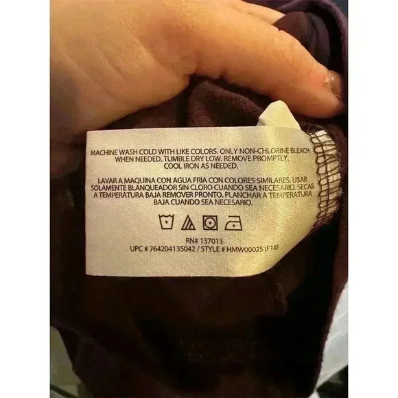 Woolrich Men's Long Sleeve Henley Shirt Colorblock Burgundy Gray Size L - Picture 4 of 9